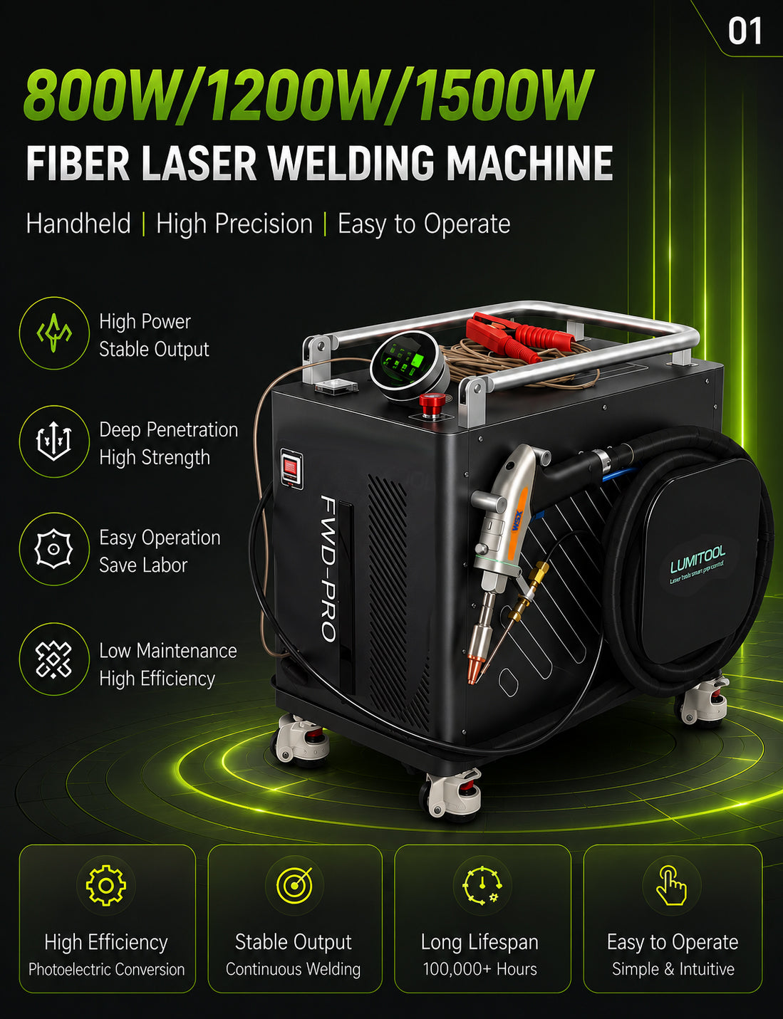 Lumitool 3 In 1 800W 1200W 1500W Fiber Laser Welding Machine