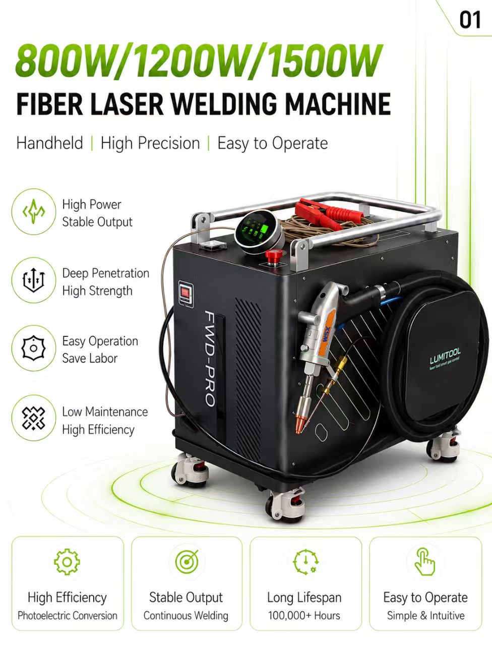 Lumitool 3 In 1 800W 1200W 1500W Fiber Laser Welding Machine