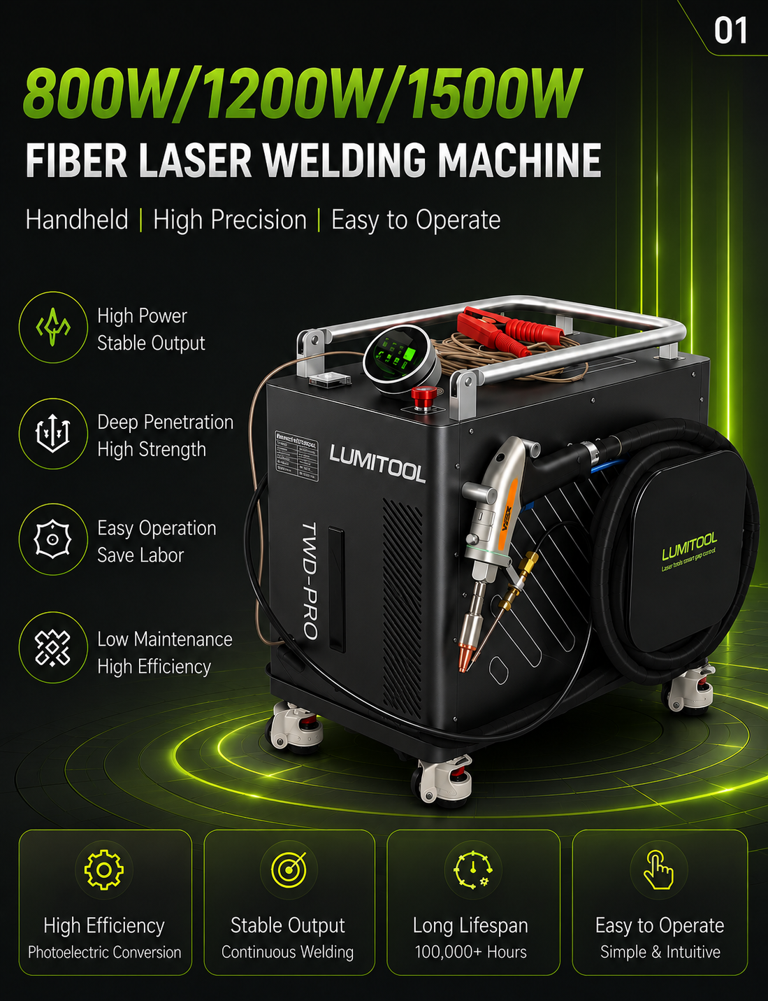 Lumitool 3 In 1 800W 1200W 1500W Fiber Laser Welding Machine